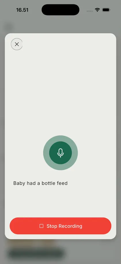 Vaava multi-event dictation screen