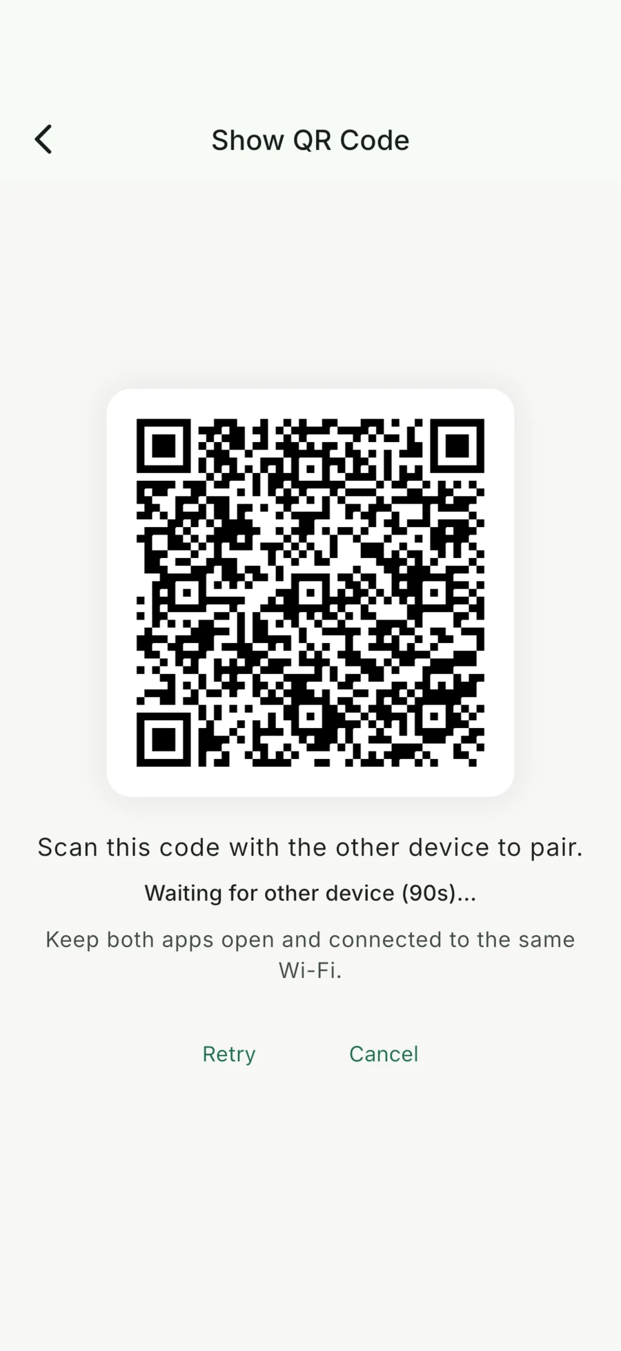 Vaavas lokala Wi-Fi-parnings QR-kod