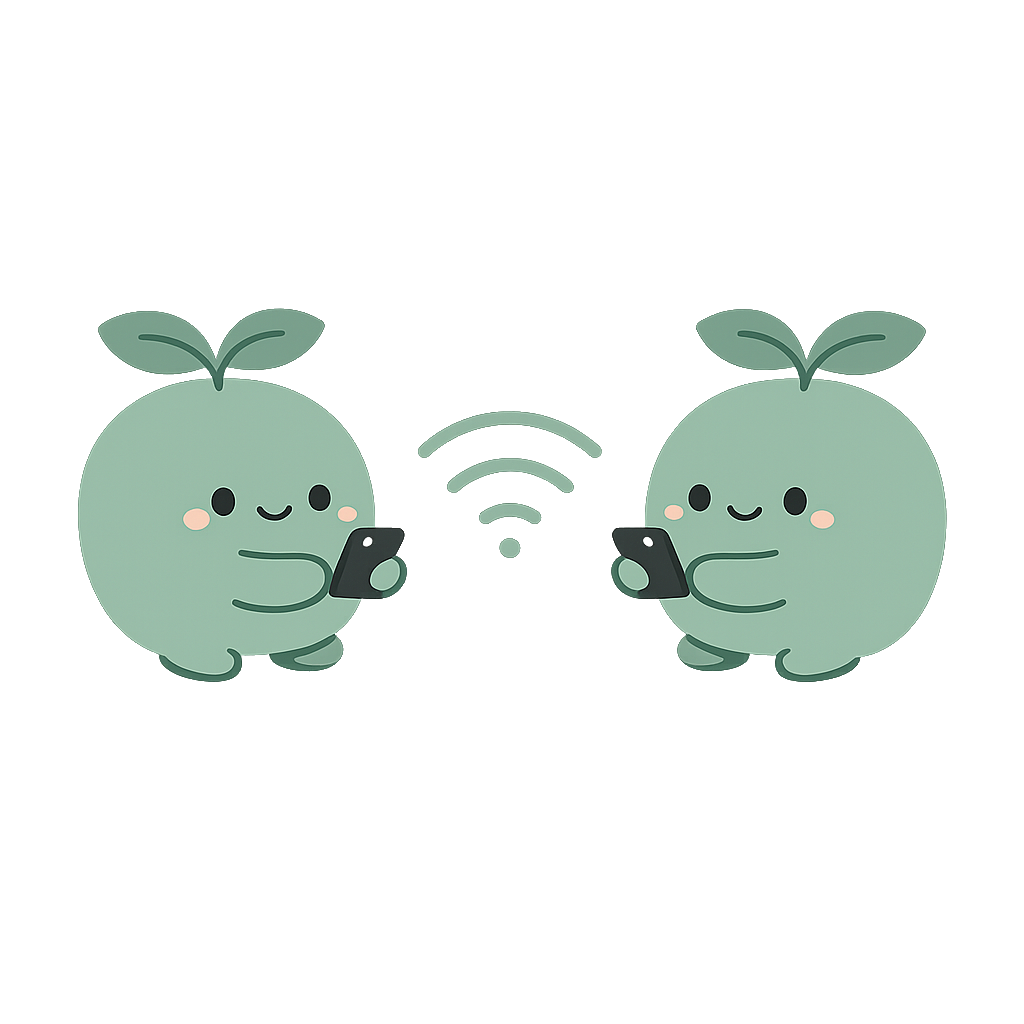 Illustration of secure direct sharing between caregiver devices